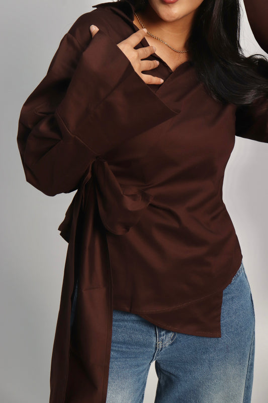 Dark Brown Wrapped shirt
