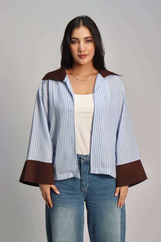 STRIPED X BROWN SHIRT