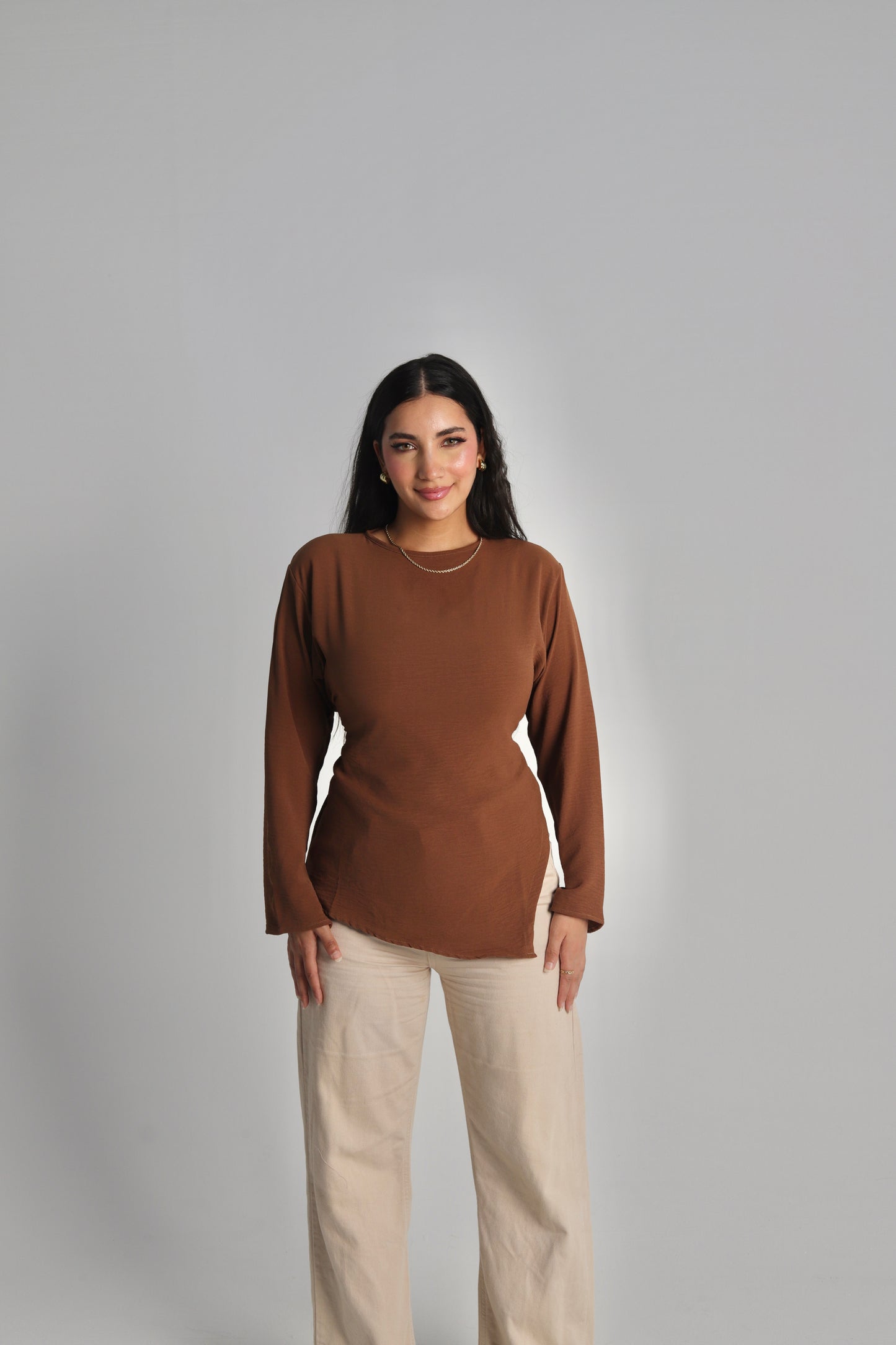 Taya Basic Shirt in Brown
