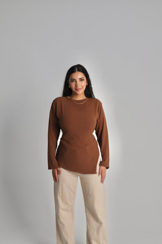Taya Basic Shirt in Brown