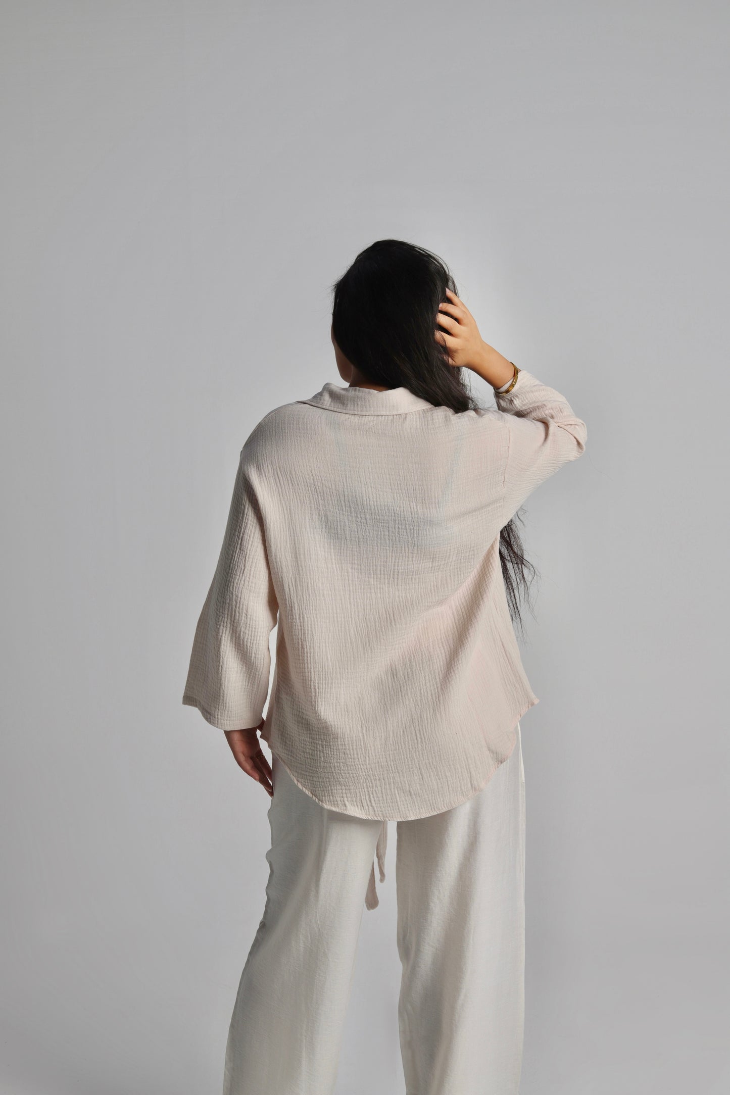 Creamy Tie Shirt