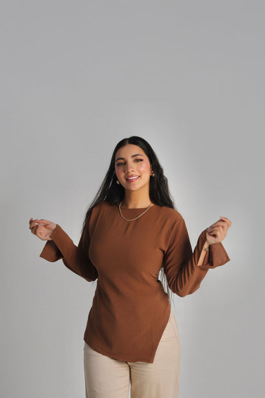 Taya Basic Shirt in Brown