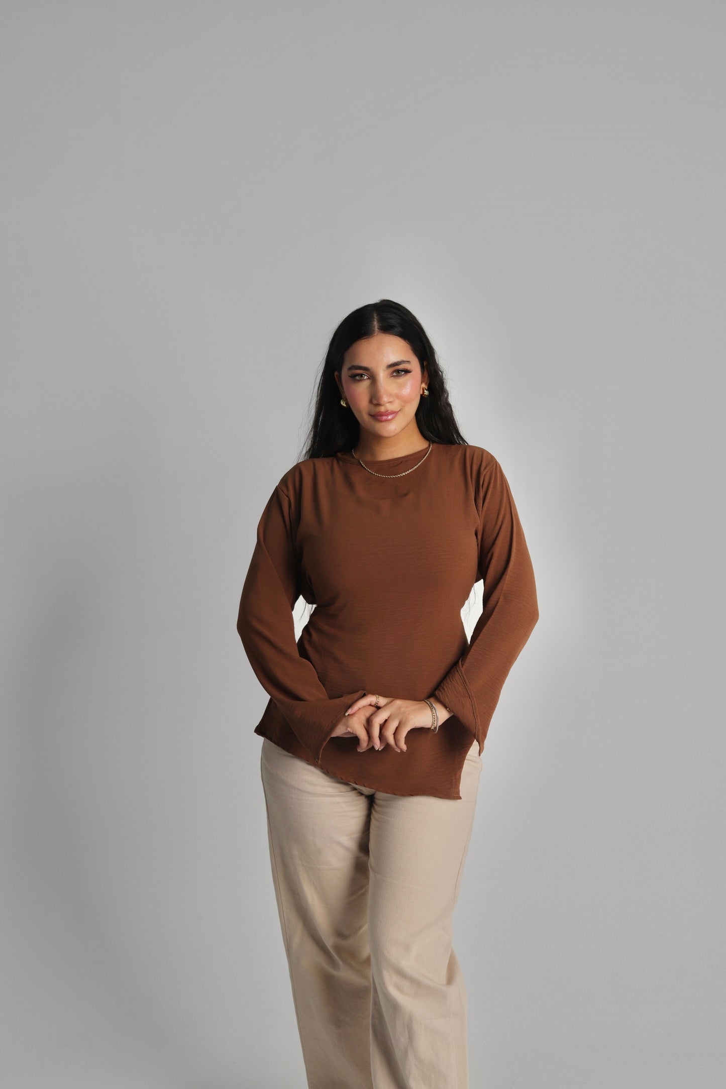 Taya Basic Shirt in Brown