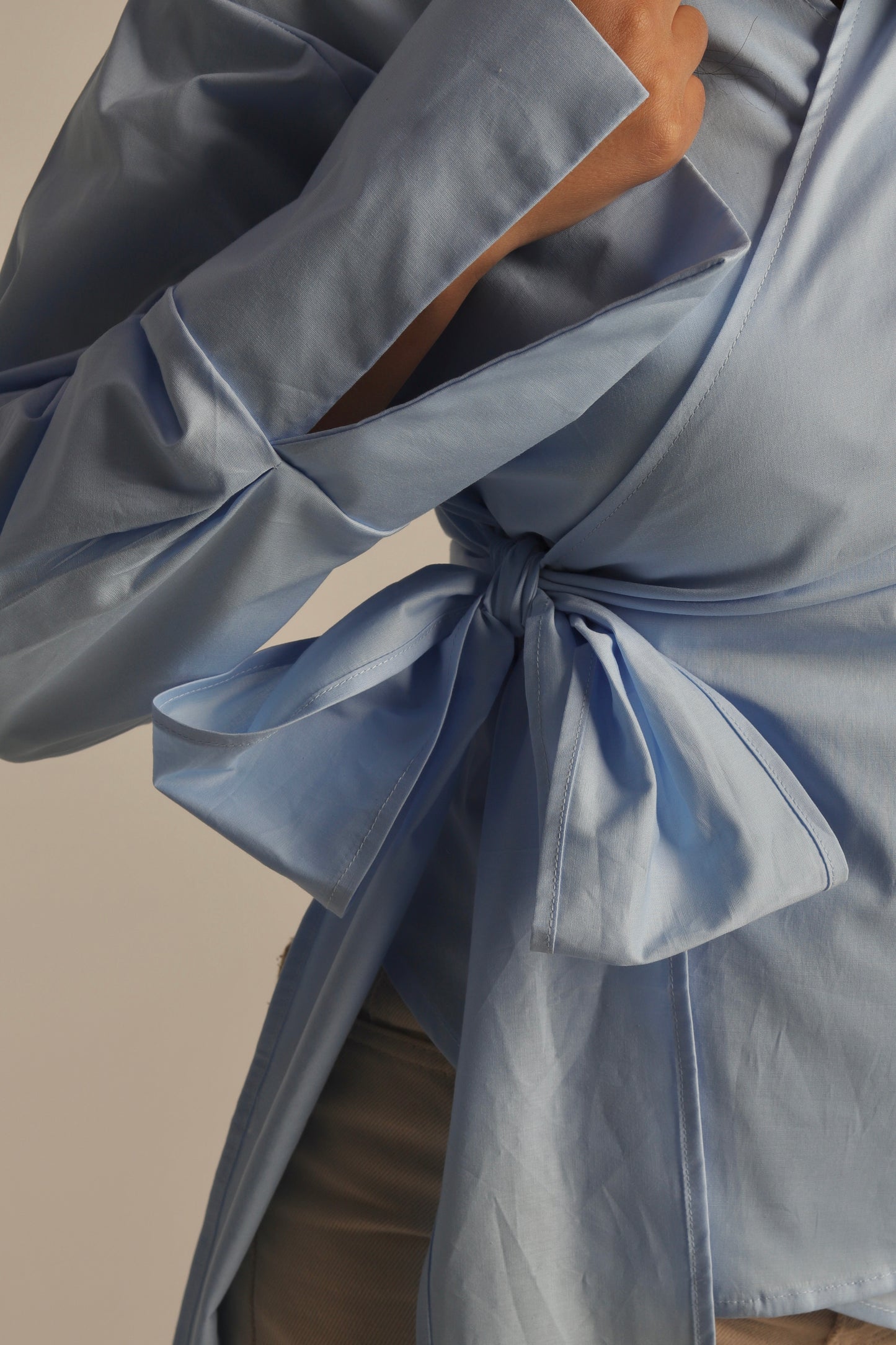 Skylene Wrap Shirt - in Baby Blue