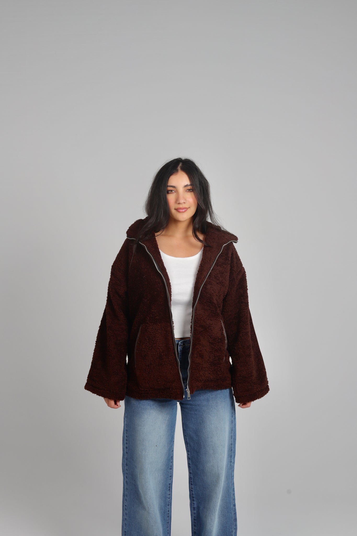 Teddy Jacket in Dark Brown