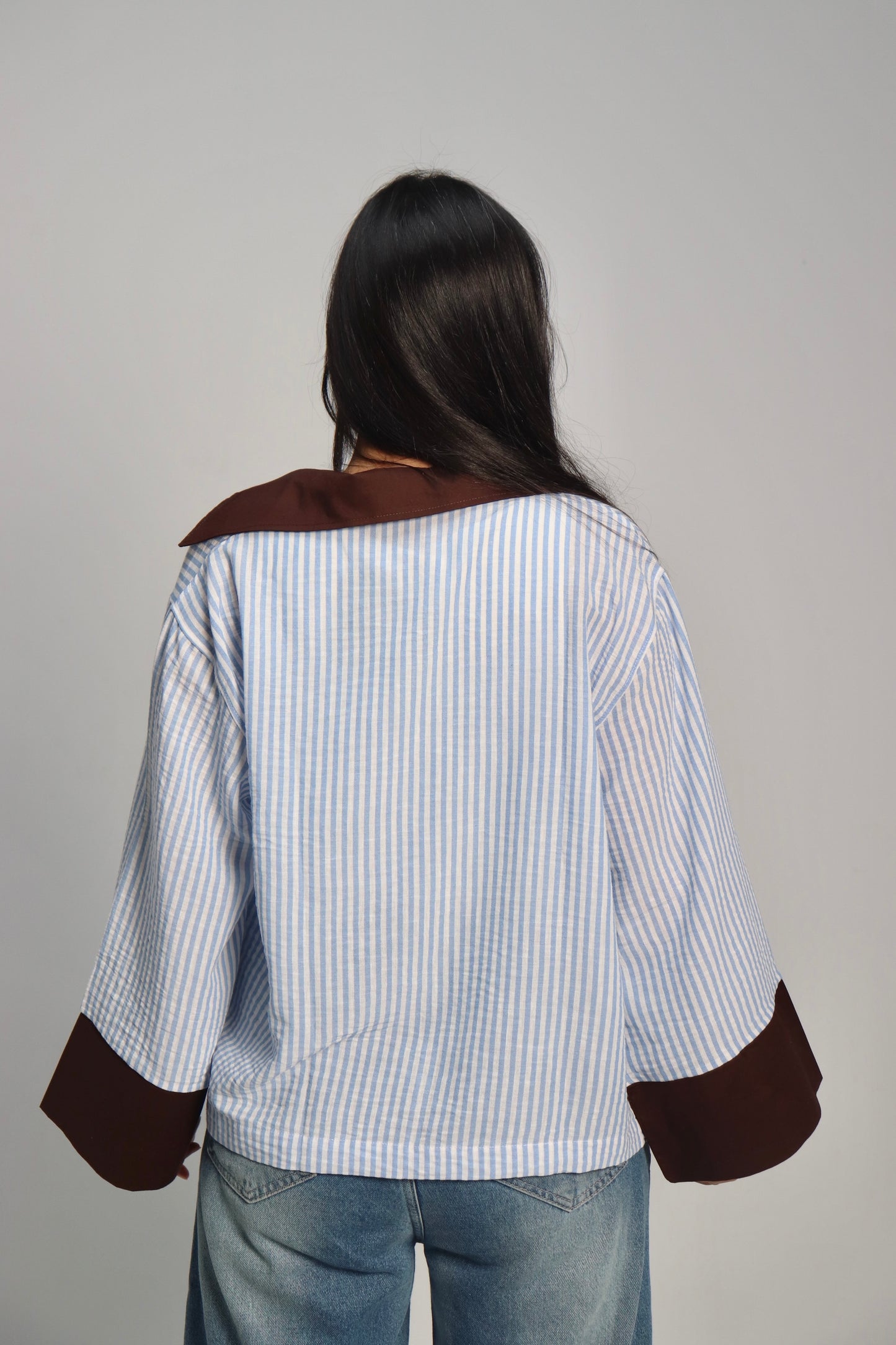 STRIPED X BROWN SHIRT